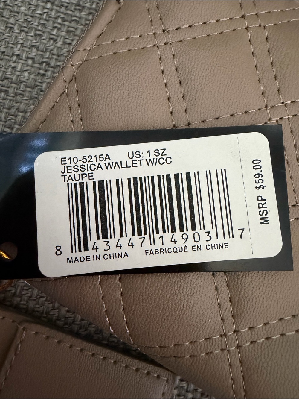 bebe Jessica Zip Wristlet Wallet in Taupe with Card Holder & Keyring Brand New - Picture 5 of 5